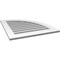 Ekena Millwork Quarter Round Top Right Surface Mount PVC Gable Vent w/ 3-1/2"W x 1"P Standard Frame, 28"W x 32"H GVPQR28X3201SF - alternate 2